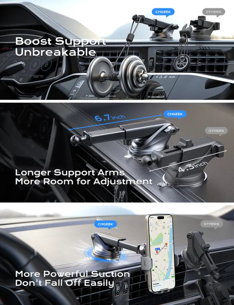 Tiktok Shop Wireless Car Charger, Chgeek 15W Fast Auto Clamping Car Charger Phone Holder Fit for Iphone 15 14 13 12 11 Pro Max, Samsung Galaxy S24 S23 S22 S21, Etc Smartphone Cellphone Charging Mobile Electronic
