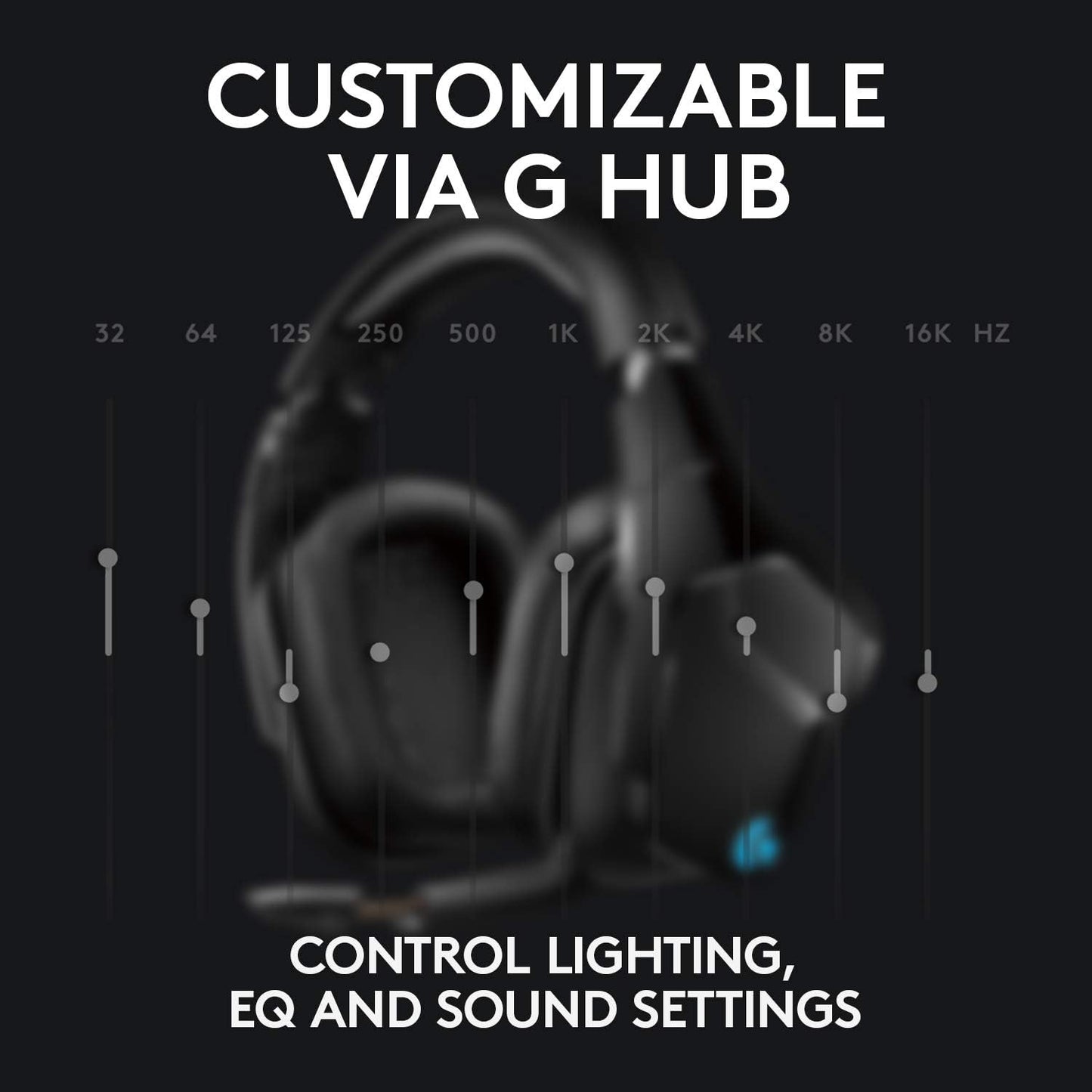 Logitech G935 Wireless DTS:X 7.1 Surround Sound LIGHTSYNC RGB PC Gaming Headset - Black/Blue