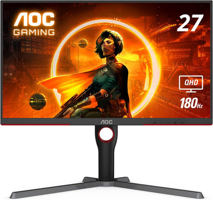 AOC GAMING CQ27G3S Frameless Curved Gaming Monitor, QHD 2K 2560x1440, 1000R VA, 165Hz 1ms, FreeSync Premium ,Black - Digital Haven