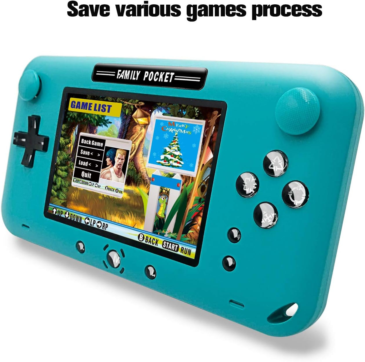 Handheld Game Console 4 Inch HD Screen Portable Video Game Console with 2222 Classic Games Retro Game Player Support 2 Players &TV Output, Xmas Gift for Kids Adult (Blue)