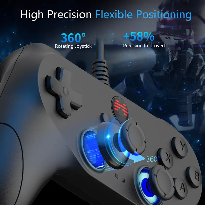 BEITONG BAT2 Wired PC Game Controller Retro Dual Vibration Gamepad Joystick for Windows 7 8 10 11 Steam Simulators Tesla Android TV Gaming