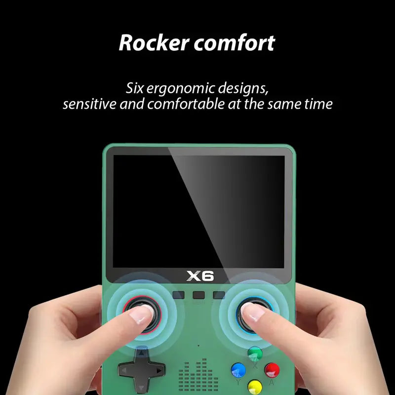X6 Handheld Game Console, HD Screen，Video Game Compact Arcade Device Portable Protection