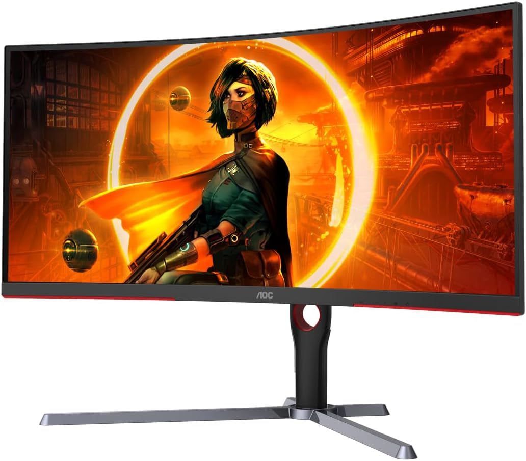 AOC GAMING CQ27G3S Frameless Curved Gaming Monitor, QHD 2K 2560x1440, 1000R VA, 165Hz 1ms, FreeSync Premium ,Black - Digital Haven