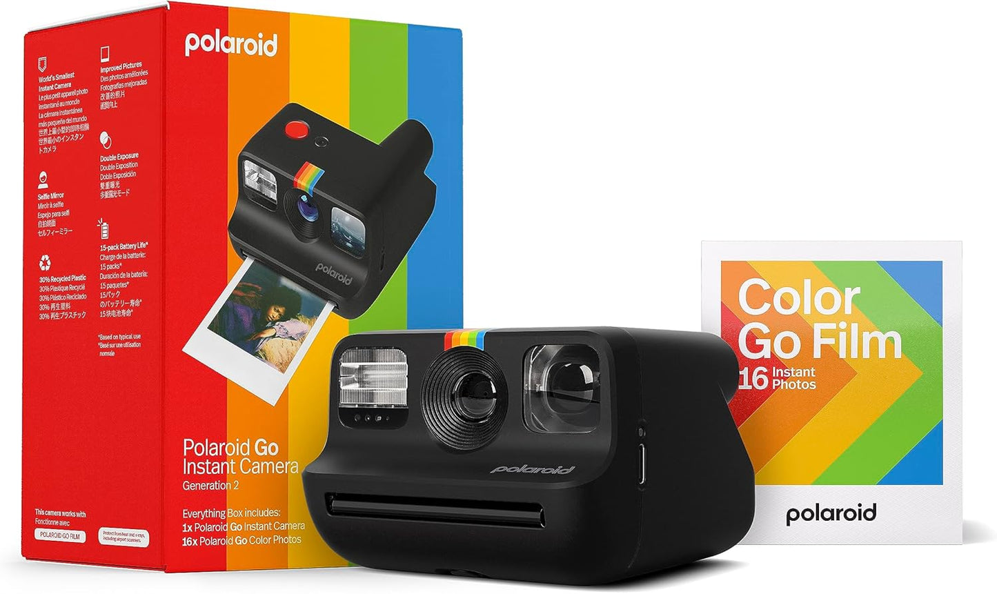 Polaroid Go Generation 2 - Mini Instant Camera + Film Bundle (16 Photos Included) - White (6282)