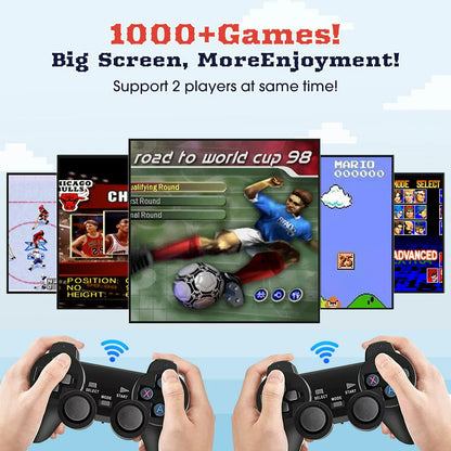 "Wireless Retro Video Game Console with 10888 Games, 4K Resolution, 64GB Storage, 2 Joysticks, and TV Controller"
