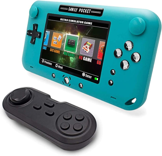 Handheld Game Console 4 Inch HD Screen Portable Video Game Console with 2222 Classic Games Retro Game Player Support 2 Players &TV Output, Xmas Gift for Kids Adult (Blue)