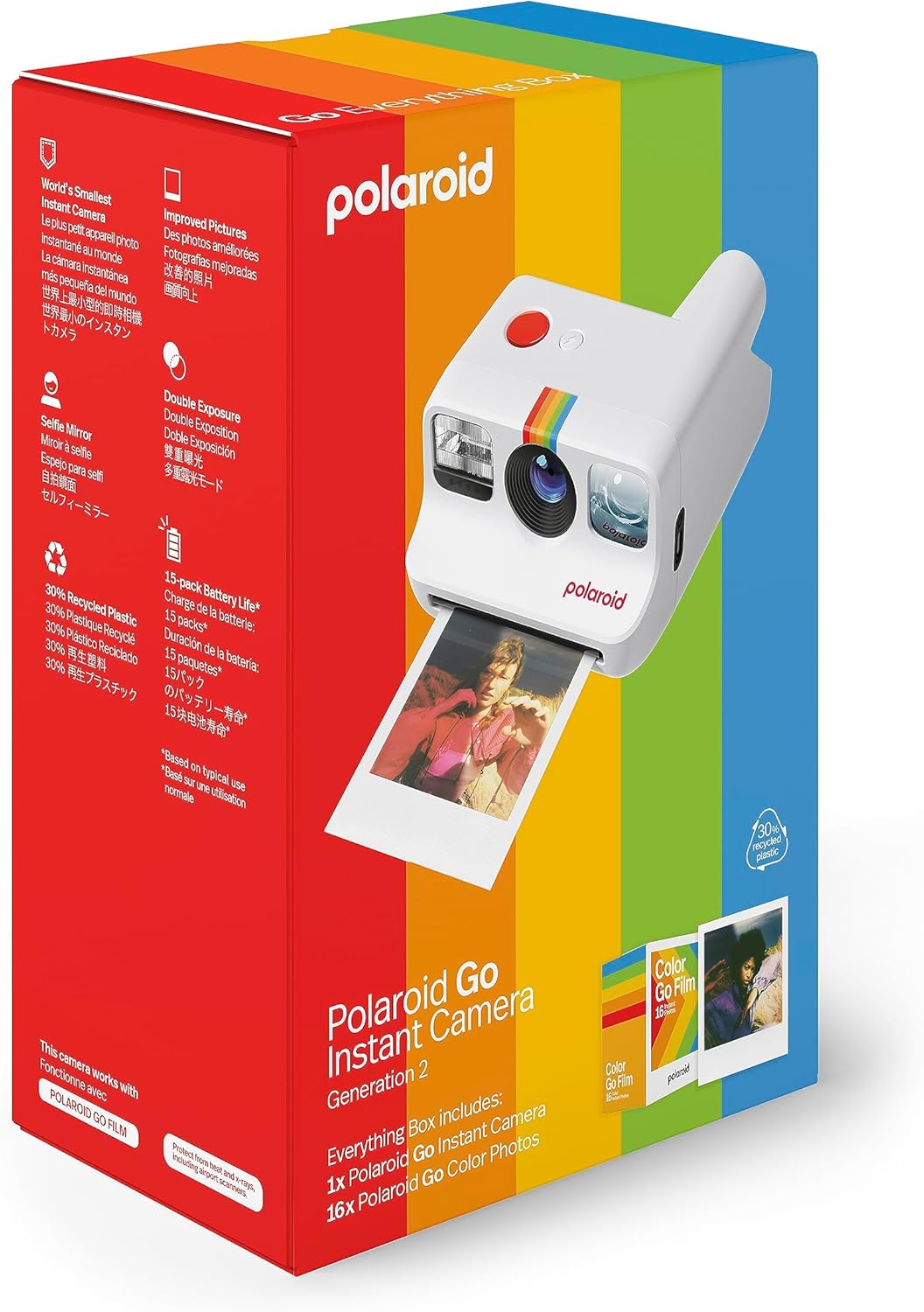 Polaroid Go Generation 2 - Mini Instant Camera + Film Bundle (16 Photos Included) - White (6282)