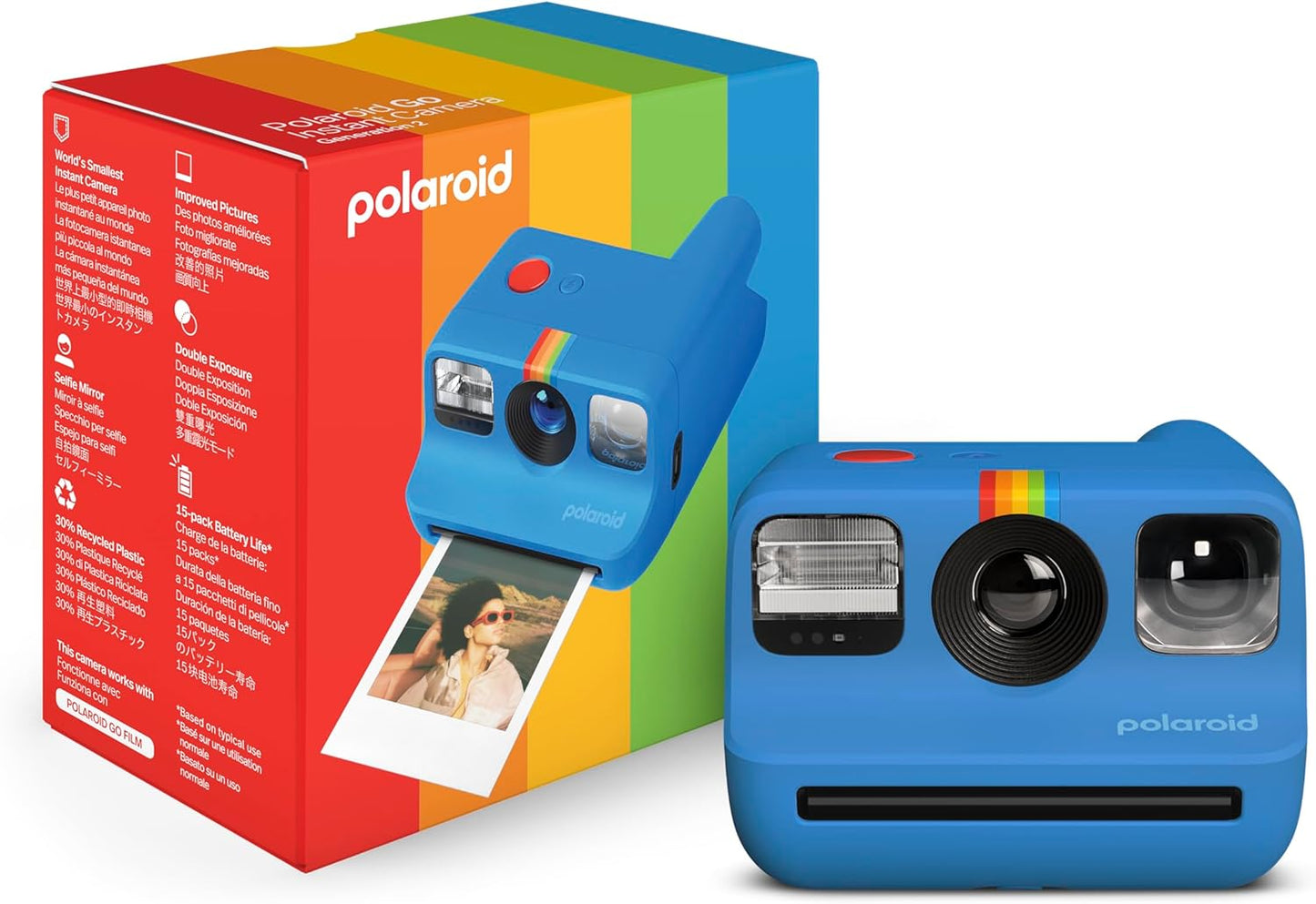 Polaroid Go Generation 2 - Mini Instant Camera + Film Bundle (16 Photos Included) - White (6282)