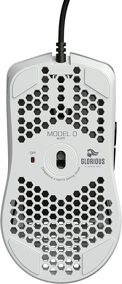 Model O Wired Gaming Mouse 67G Superlight Honeycomb Design, RGB, Pixart 3360 Sensor, Omron Switches, Ambidextrous - Matte White - Digital Haven