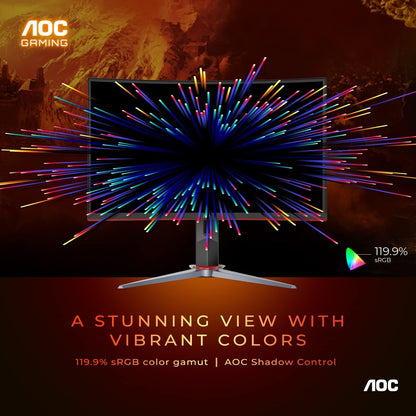 AOC GAMING CQ27G3S Frameless Curved Gaming Monitor, QHD 2K 2560x1440, 1000R VA, 165Hz 1ms, FreeSync Premium ,Black - Digital Haven