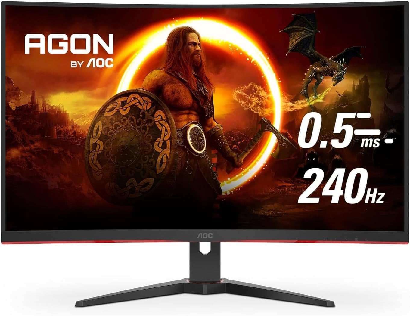 AOC GAMING CQ27G3S Frameless Curved Gaming Monitor, QHD 2K 2560x1440, 1000R VA, 165Hz 1ms, FreeSync Premium ,Black - Digital Haven