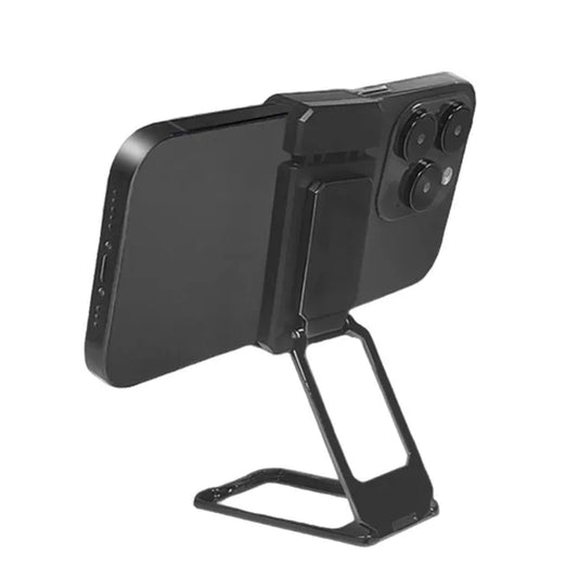 Back Fixed Clip Foldable Phone Holder Magnetic Metal Phone Support 360° Rotated Adjustable Desktop Phone Bracket for Travel